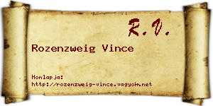Rozenzweig Vince névjegykártya